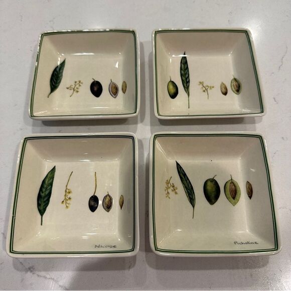 William Sonoma | four (4)  olive bowls trays serving botanical olive collection - Picture 1 of 8